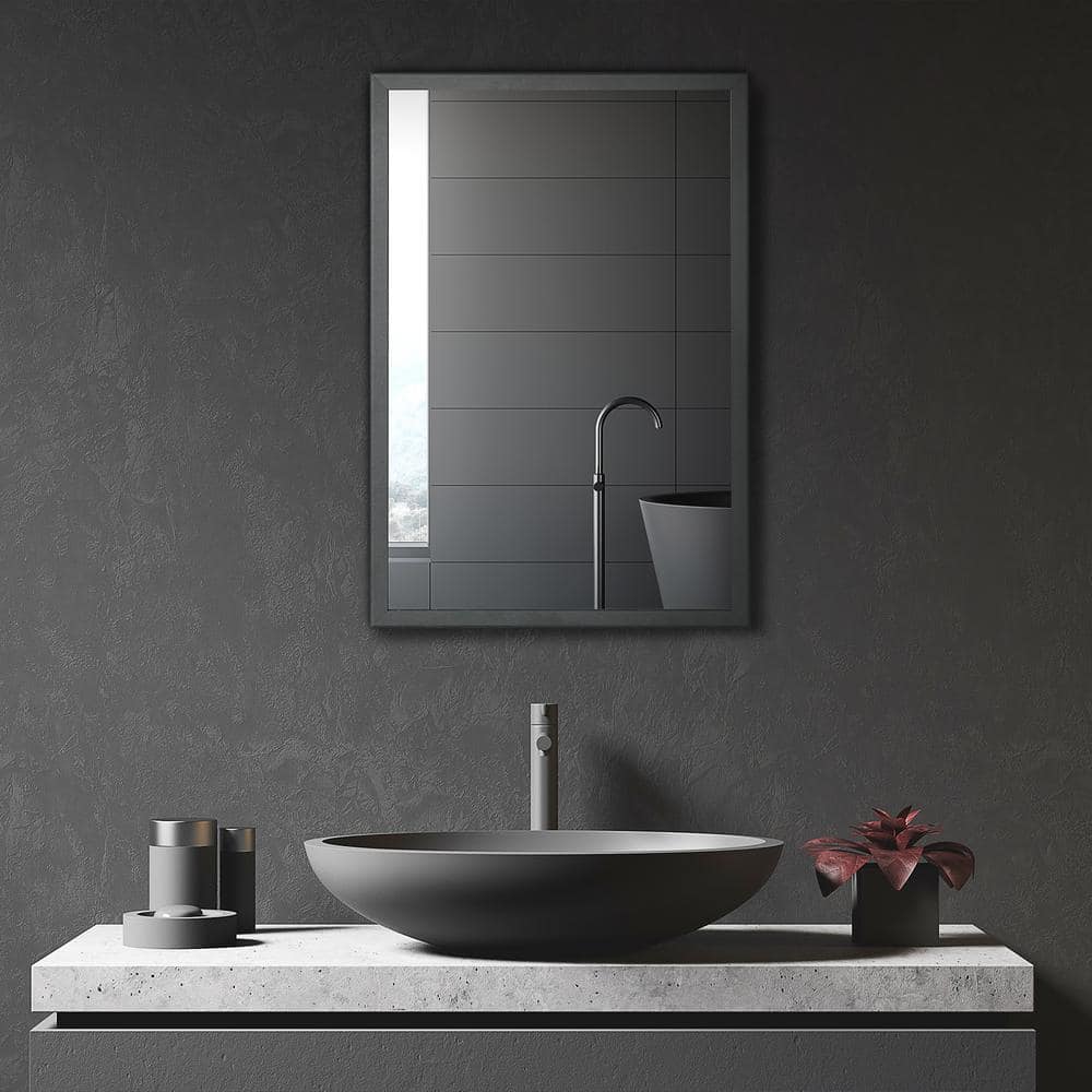 Black Steel Wall Mounted Medicine Cabinet with Mirror