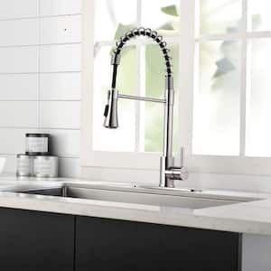 Abliy Single Handle Standard Kitchen Faucet in Brushed Nickel