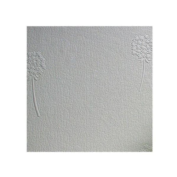 Anaglypta Dandelion Blush Paintable Textured Vinyl White & Off-White Wallpaper Sample