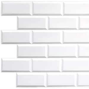 3D Falkirk Retro II 38 in. x 19 in. White Faux Bricks PVC Wall Panel
