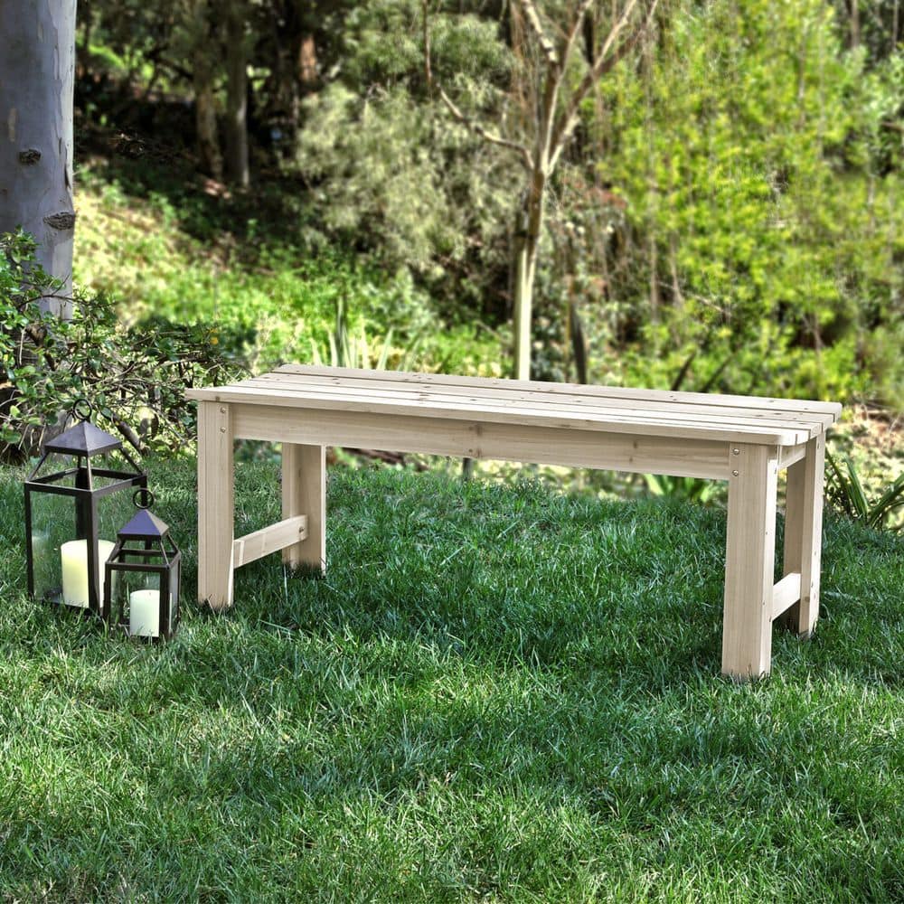 Natural Cedar 4-Foot Backless Garden Bench