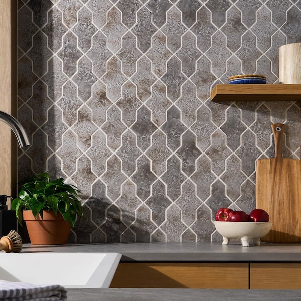 Ivy Hill Tile Elara Cruz Smoke Gray 4.48 in. x 8.46 in. Glossy