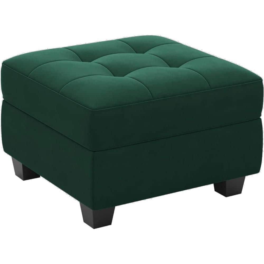 Velvet Square Storage Ottoman Large Ottoman