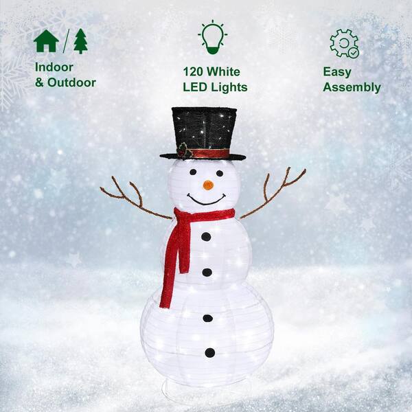 Karl home 47 in. White Christmas Snowman Decor with Lights