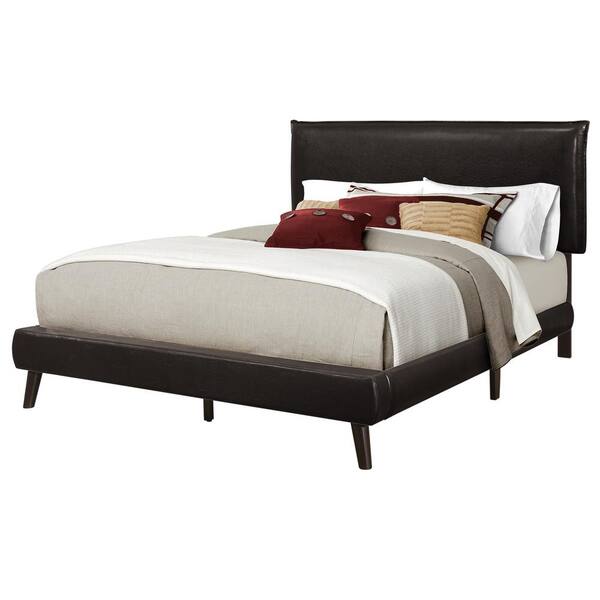 Dark Brown LeatherLook Queen Size Bed HD5952Q