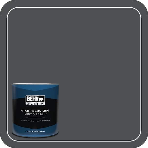 BEHR ULTRA 1 qt. #PPU26-01 Satin Black Satin Enamel Exterior Paint & Primer