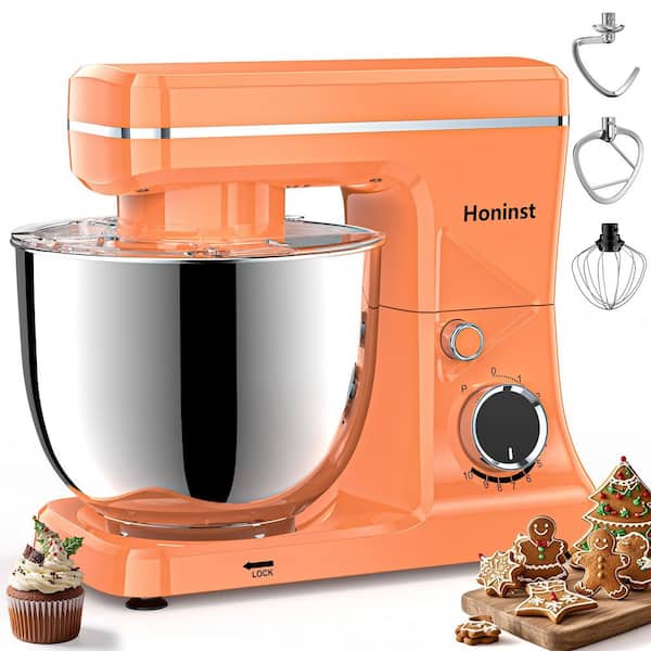 6 qt. 10-Speed in Orange Stand Mixer with 8-in-1 Splash Cover and Tilt-Head Design