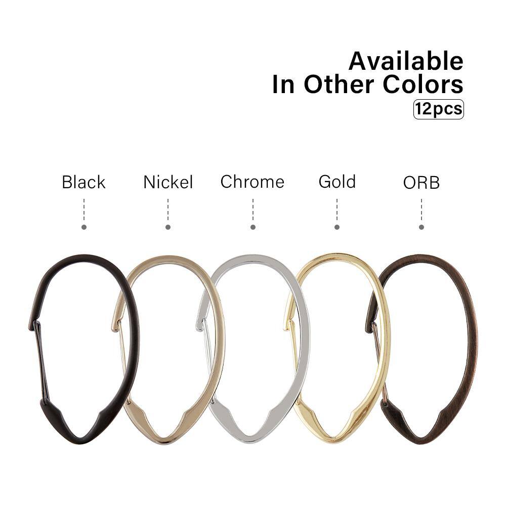 Chrome Rustproof Zinc Shower Curtain Rings Set of 12