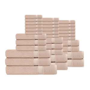 Delara Rose Dust Solid 100% Organic Cotton Luxuriously Plush Towel Set 33-Pieces