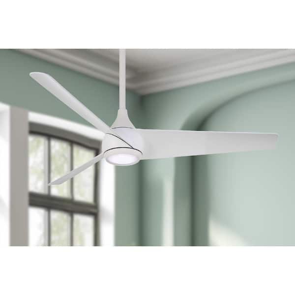 Twist 52 in. Integrated LED Indoor Flat White Smart Ceiling Fan with Remote Control