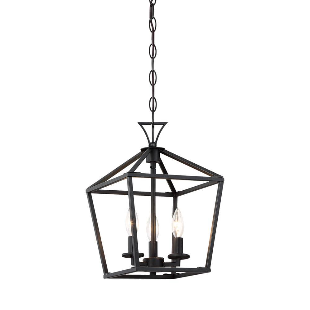 Townsend Matte Black 3-Light Pendant with Adjustable Chain