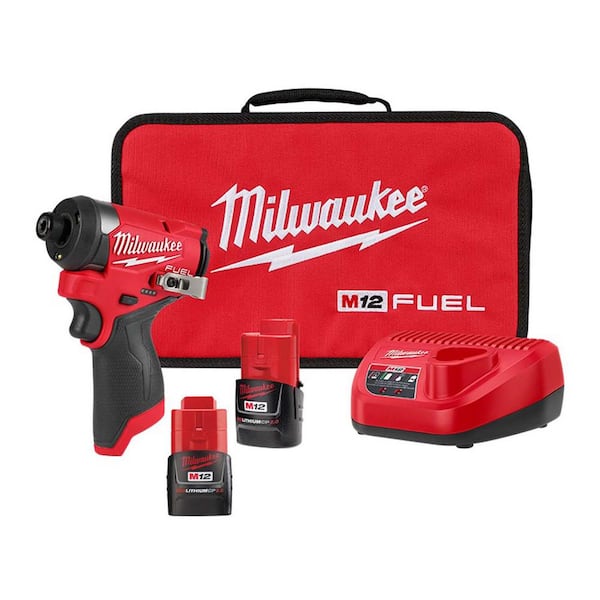 M12 FUEL 12-Volt Lithium-Ion Brushless Cordless 1/4 in. Hex Impact Driver Kit w/2.0 Ah Battery