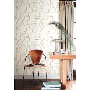 Caramel and White Abstract Aura Matte Non-Pasted Paper Wallpaper