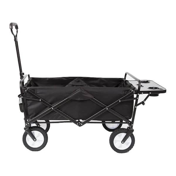 wagon folding cart collapsible garden beach utility outdoor camping sports black