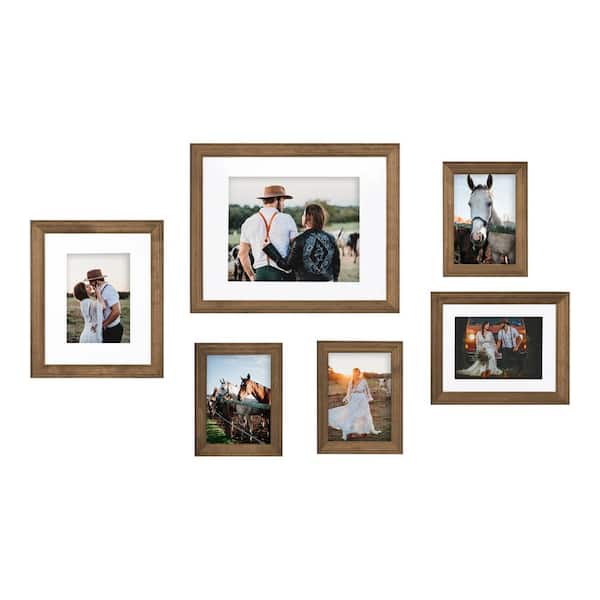 Kate and Laurel Bordeaux Rustic Brown Picture Frame (Set of 6) 220023 ...