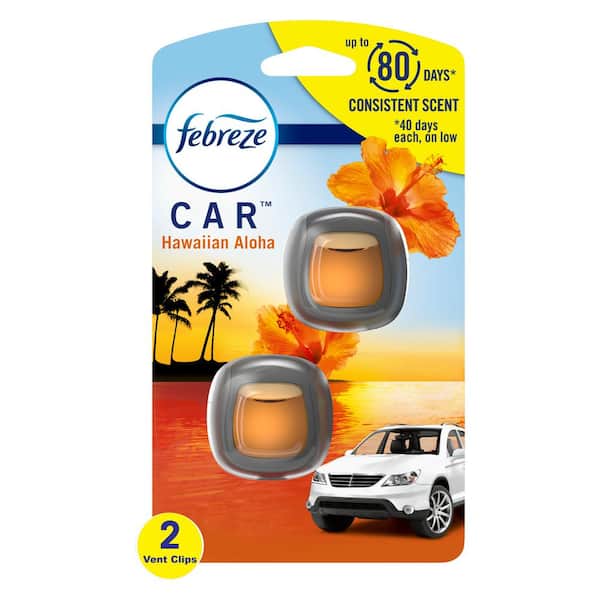 Febreze 0.06 oz. Hawaiian Aloha Scent Car Vent Clip Air Freshener (2-Pack)