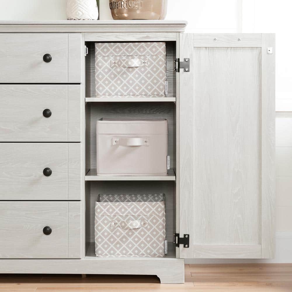 Winter Oak 4-Drawer Combo Dresser with Doors