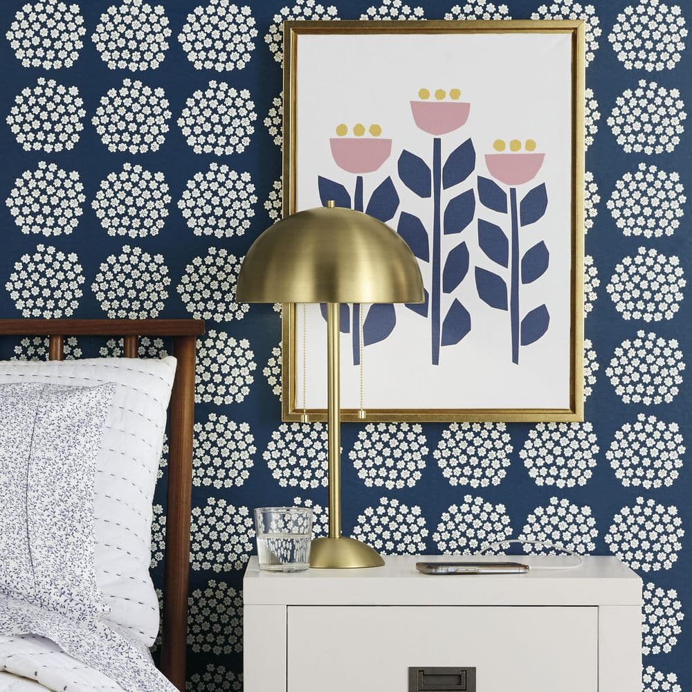 Navy Puketti Peel and Stick Wallpaper