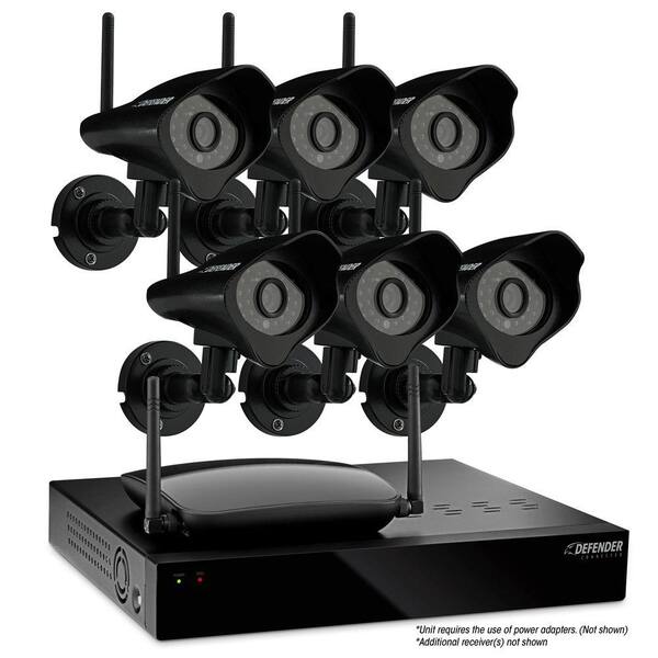 Defender Connected Pro Wireless 8-Channel 520 TVL 1TB Surveillance System with 6 Wireless Cameras