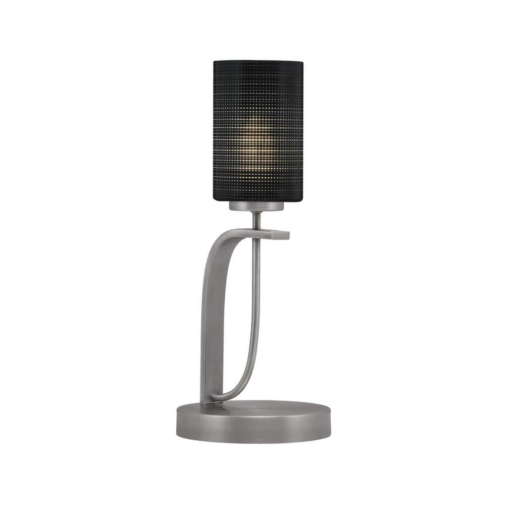 Olympia 16.75 in. Graphite Piano Desk Lamp with Black Matrix Glass