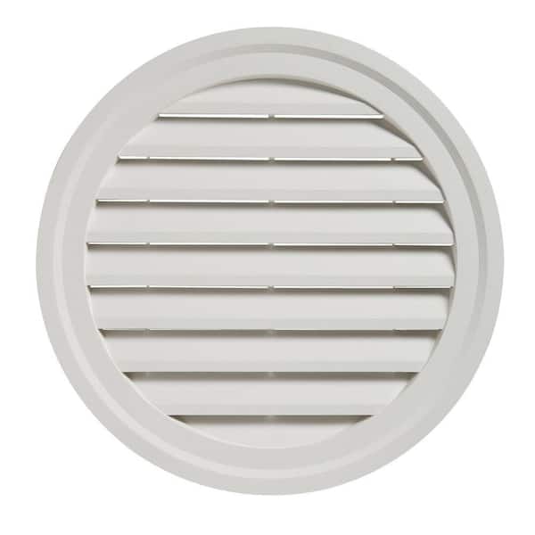 Ply Gem 22.25 in. x 22 in in. Round Top White PVC Weather Filter Gable Louver Vent