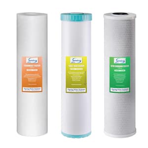 Whole House Replacement Water Filter Catridge Pack with Sediment, GAC+KDF and CTO Carbon Block Cartridges