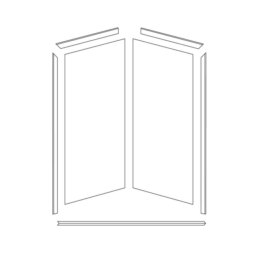 Splendor Crema Bordeaux 40" x 40" x 80" Corner Shower Kit