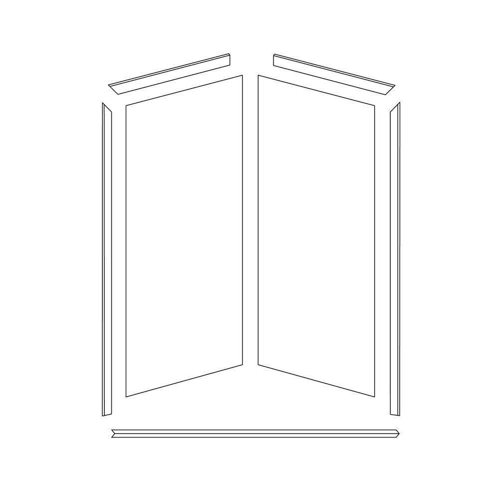 Splendor Creme Travertine Corner Shower Kit with Shelf