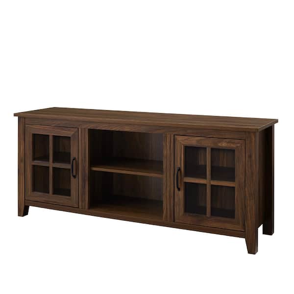 Walker Edison Furniture Company 58 in. Farmhouse Dark Walnut Wood