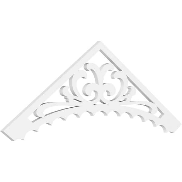 Pitch Genova 1 in. x 60 in. x 22.5 in. (8/12) Architectural Grade PVC Gable Pediment Moulding