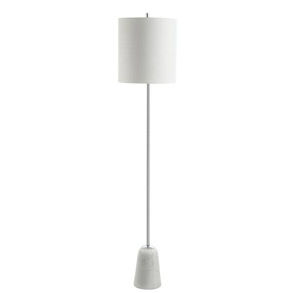 JONATHAN Y Lincoln 62.5 in. Marble/Metal LED Floor Lamp, White 