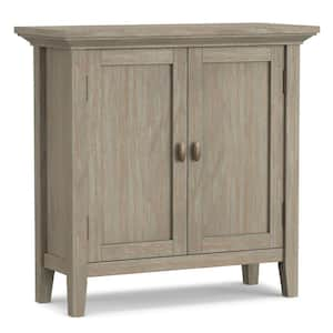 Redmond Solid Wood 32 in. Wide Transitional Low Storage Cabinet in Distressed Grey