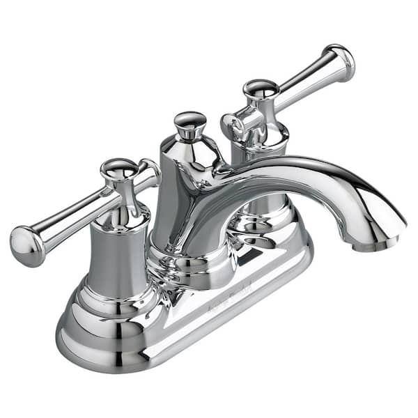 American Standard Portsmouth 4 in. Centerset 2-Handle Low-Arc Bathroom Faucet with Metal Lever Handles in Polished Chrome