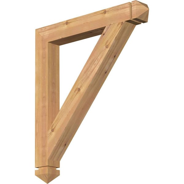 Ekena Millwork 3.5 in. x 32 in. x 28 in. Western Red Cedar Traditional Arts and Crafts Smooth Bracket