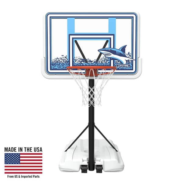 Poolside Basketball System in White and Blue