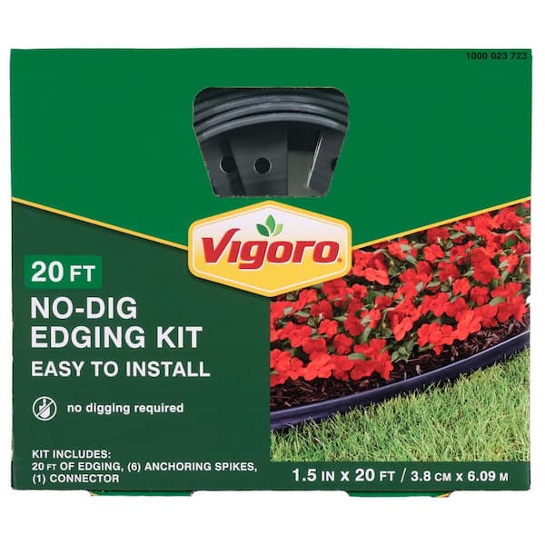 Vigoro 20 ft. No-Dig Landscape Plastic Edging Kit