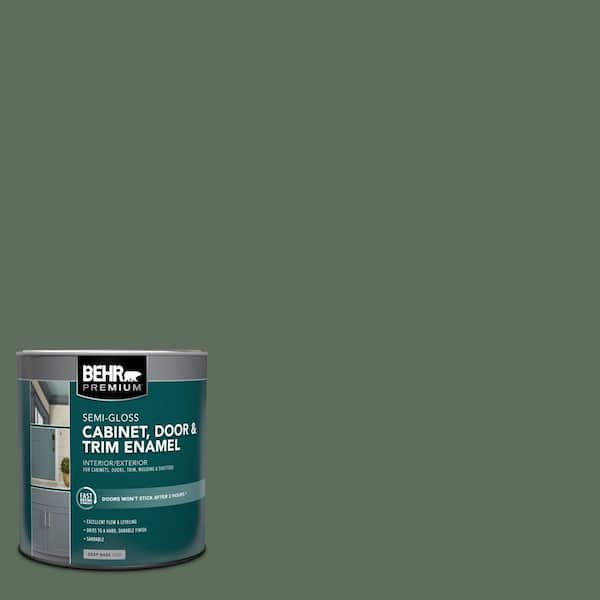 BEHR PREMIUM 1 qt. #N400-6 Terrarium Semi-Gloss Enamel Interior/Exterior Cabinet, Door & Trim Paint