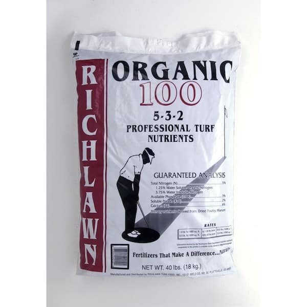 Richlawn Organic 100 40 lb. OMRI Listed 5-3-2 Lawn Fertilizer