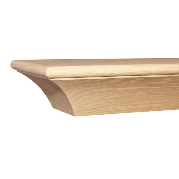 Builders Choice Contemporary 60 in. x 3.75 in. Oak Cap-Shelf Mantel
