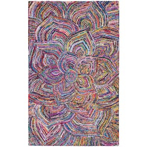 Nantucket Multi 4 ft. x 6 ft. Abstract Floral Area Rug