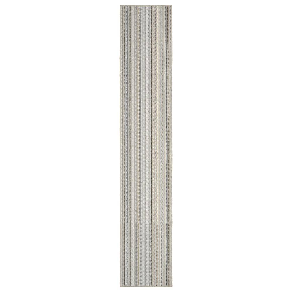 Garland Rug Carnival Stripe Random Earth Tone 2 ft. x 12 ft. Runner Rug ...