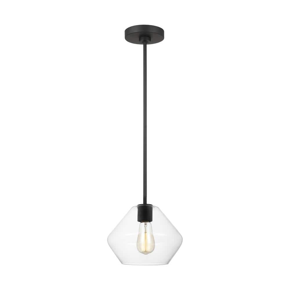 Jett Midnight Black Mini Pendant with Clear Glass Shade