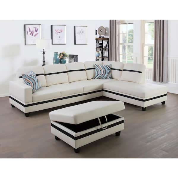 Facing Faux Leather Sectional Sofa Set, Living Room Leather Sectional Sets