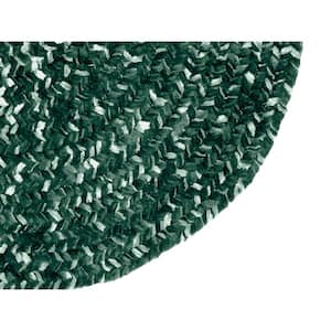 Chenille Tweed Braid Collection Diluth & Emerald 48" Octaganol 100% Polyester Reversible Indoor Area Rug
