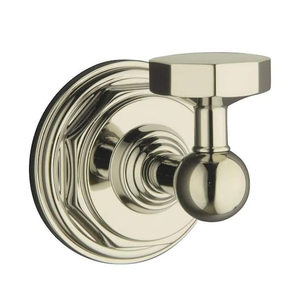 KOHLER Pinstripe Single Bath Robe Hook in Vibrant Polished Nickel