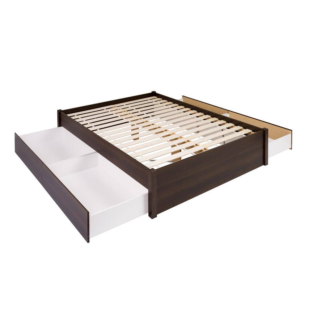 Elegant Queen 4-Drawer Wood Frame Platform Bed with Storage