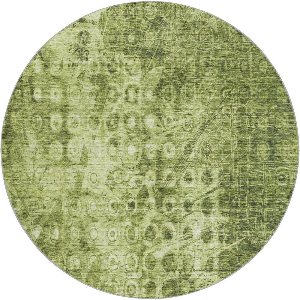 Dream Shag Premium Machine Washable Abstract ADS577 Olive 8 ft. x 8 ft. Round Rug price history on PriceWatchPro