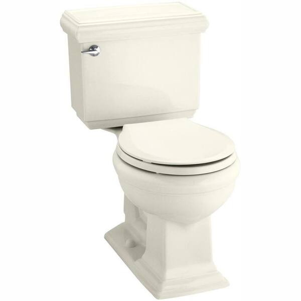 KOHLER Memoirs Classic 2-Piece 1.28 GPF Single Flush Round Toilet with AquaPiston Flushing Technology in Biscuit