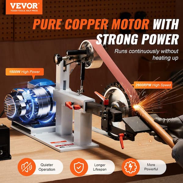 Belt Grinder Sander, 72 x 2-in. Variable Speed Belt Polisher with VFD, 1,500W 2HP Polishing Grinding Machine