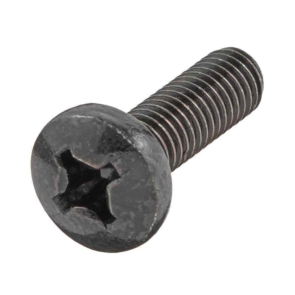 Everbilt M8-1.25 x 25mm Black Pan Head Phillips Drive
